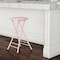 Hastings Home 24-inch Folding Round Stool Heavy Duty, Collapsible Padded with 300 Pound Limit for Home (Pink) 620056LPW - alternate 1